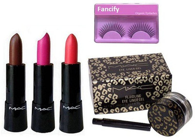 Professional Kit Eyelashes,fluidline eye liner gel , Retro Matte Lipstick Set Of 3(Set of 5)
Professional Kit Eyelashes,fluidline eye liner gel , Retro Matte Lipstick Set Of 3(Set of 5)