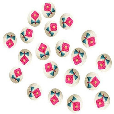 Fabric and Lace BT037C Fabric, Metal Buttons(Pack of 20)
