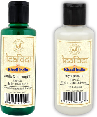 Khadi leaf veda Amla & Bhringraj + Soya Protein Conditioner (210ML each)(Set of 2)