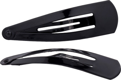 Voylla Simple Black Snap-On Hair Clip Tic Tac Clip(Black)