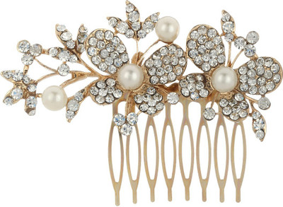 Prita Butterfly Funky Fashionable Stone Hair Clip(Gold)