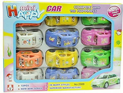 Catchimp Set of 12 Mini Happy Car(Multicolor)
