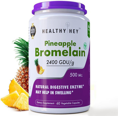 HealthyHey Nutrition Bromelain Digestive Enzyme- High Concentrate | 2400 GDU/g | 500 mg | 60 Veg. Caps(500 mg)
HealthyHey Nutrition Bromelain Digestive Enzyme- High Concentrate | 2400 GDU/g | 500 mg | 60 Veg. Caps(500 mg)
