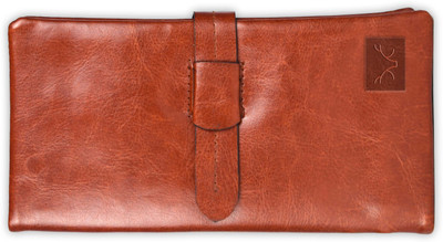 ALFASCINO Men Casual Brown Genuine Leather Wallet(13 Card Slots)