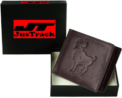 JusTrack Men Casual Brown Genuine Leather Wallet(1 Card Slot)
