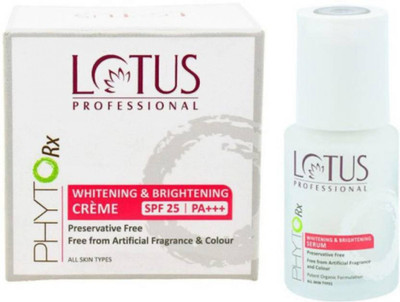 Lotus Herbals Professional PHYTORx WHITENING & BRIGHTENING CRÈME DAY and Serum(Set of 2)
Lotus Herbals Professional PHYTORx WHITENING & BRIGHTENING CRÈME DAY and Serum(Set of 2)