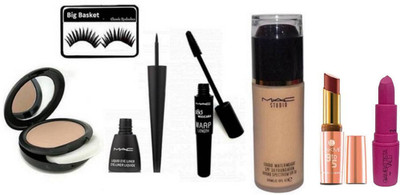 big basket Eyelashes, Mac studio fix Compact,Studio WaterWeight Liquid Foundation,Waterproof Eyeliner&180 Warp Lenght Upward lash Mascara, 9to5 Matte lipstick, MAC GiAMBATTiSTA VALLi Paris Matte Lipstick(Set of 7)
big basket Eyelashes, Mac studio fix Compact,Studio WaterWeight Liquid Foundation,Waterproof Eyeliner&180 Warp Lenght Upward lash Mascara, 9to5 Matte lipstick, MAC GiAMBATTiSTA VALLi Paris Matte Lipstick(Set of 7)