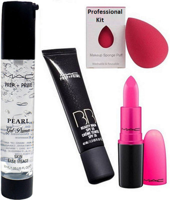 Professional kit Sponge Puff, Prep+prime Pearl Gel Primer, BB Beauty Balm Cream With Candy Yum Yum Lipstick(Set of 4)
Professional kit Sponge Puff, Prep+prime Pearl Gel Primer, BB Beauty Balm Cream With Candy Yum Yum Lipstick(Set of 4)