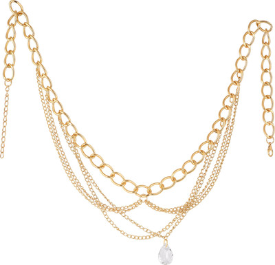 FemNmas Party Multi Chain Head Band Hair Chain(Gold)