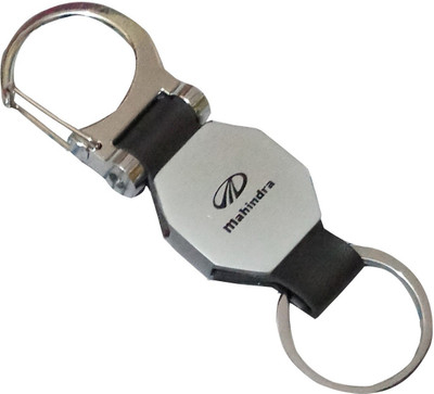 Hims Leather & Metal Key chain with Key Lock for Mahindra car Key Chain