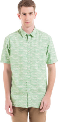 Izod Men's Printed Casual Green Shirt