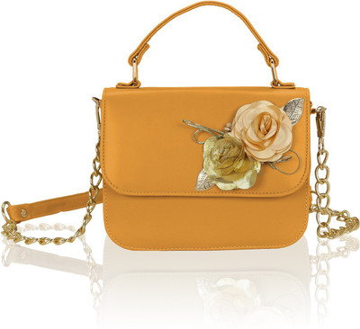 Kleio Women Evening/Party Gold PU Sling Bag