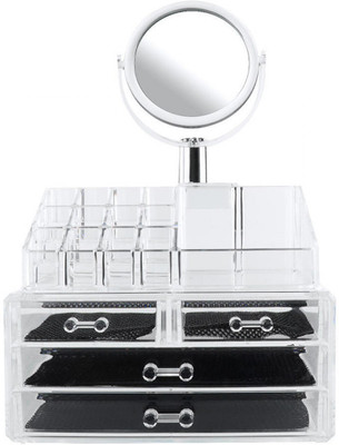 divinezon Acrylic Jewelry Cosmetic and Makeup Organizer, 2 Piece Set Transparent Storage Vanity Box(White)
divinezon Acrylic Jewelry Cosmetic and Makeup Organizer, 2 Piece Set Transparent Storage Vanity Box(White)