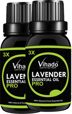 VIHADO Lavender Pure Essential Oil 3X PRO (10 ML) (Pack of 2)(36 ml)
