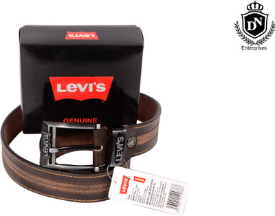 DN ENTERPRISES Men Casual Brown Genuine Leather Belt