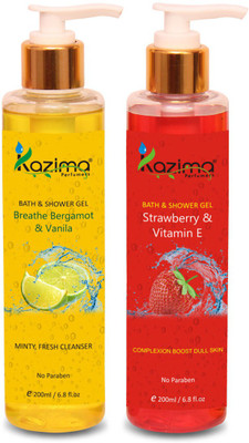 KAZIMA Breathe Bergamot & Vanilla Bath Gel + Strawberry & Vitamin E Luxury Body Wash & Shower Gel (2PCS of 200ml)(200 ml, Pack of 2)
KAZIMA Breathe Bergamot & Vanilla Bath Gel + Strawberry & Vitamin E Luxury Body Wash & Shower Gel (2PCS of 200ml)(200 ml, Pack of 2)