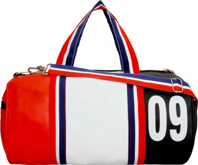 Duty Free Carry Bag - Travel Duffel Gym Bag(Red, White, Black), Black;red;white