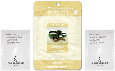 PG White Clay Mask for Blackhead Removal with Rice Wine Essence Mask - Pack of 3(10 g)
PG White Clay Mask for Blackhead Removal with Rice Wine Essence Mask - Pack of 3(10 g)