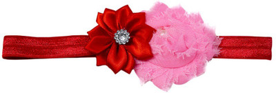 Pinkblueindia Two Flowers With Pearl & Diamond Embellishment Head Band(Pink)