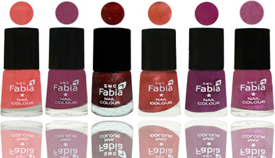 FABIA 6pcs (6ml each) Glossy Shine Nail Polish Premium Collection for Wedding, Party, Collage Girls 77 Light Peach-Dark Cherry Blossom-Brick Red-Dark Peach-Shock Pink-Rani(Pack of 6)
FABIA 6pcs (6ml each) Glossy Shine Nail Polish Premium Collection for Wedding, Party, Collage Girls 77 Light Peach-Dark Cherry Blossom-Brick Red-Dark Peach-Shock Pink-Rani(Pack of 6)