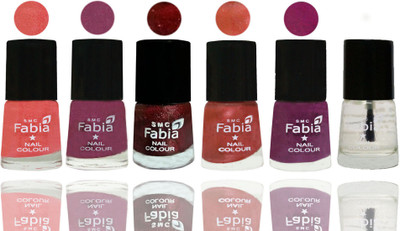 FABIA 6pcs (6ml each) Glossy Shine Nail Polish Premium Collection for Wedding, Party, Collage Girls 103 Light Peach-Dark Cherry Blossom-Brick Red-Dark Peach-Shock Pink-Top Coat(Pack of 6)
FABIA 6pcs (6ml each) Glossy Shine Nail Polish Premium Collection for Wedding, Party, Collage Girls 103 Light Peach-Dark Cherry Blossom-Brick Red-Dark Peach-Shock Pink-Top Coat(Pack of 6)