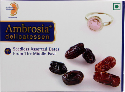 AMBROSIA DELICATESSEN Seedless Assorted Dates from the Middle East Dates(250 g, Box)
AMBROSIA DELICATESSEN Seedless Assorted Dates from the Middle East Dates(250 g, Box)