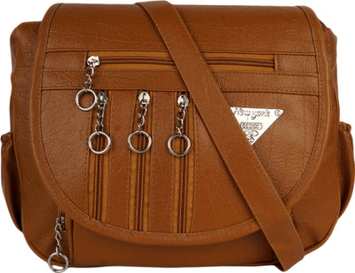 XASIO Lite Women Evening/Party, Casual Tan PU Sling Bag