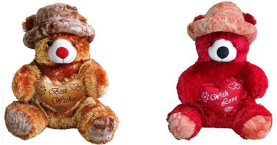 Teddy Bear Soft Toys With Cap Red And Brown Pack Of 2 - 80 cm(Red, Brown), Brown;red
Teddy Bear Soft Toys With Cap Red And Brown Pack Of 2 - 80 cm(Red, Brown), Brown;red