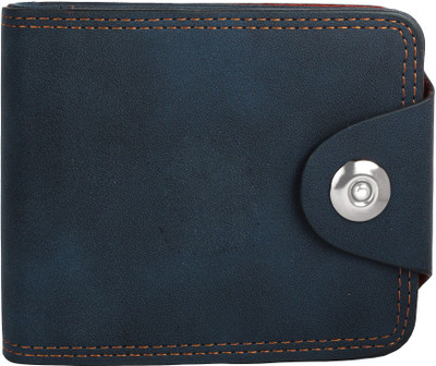 KINMOI Men Casual Blue Artificial Leather Wallet(10 Card Slots)