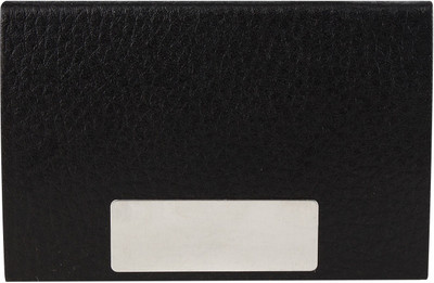 Wooden Men Casual Black Artificial Leather Card Holder(5 Card Slots)