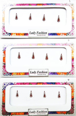 Lady Fashion Tilak Bindi All Girls & Womans Maroon Bindis(Stick on)