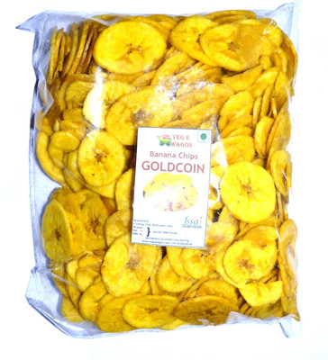 Veg E Wagon Banana Chips - Gold Coin 1000 Chips(1 kg)