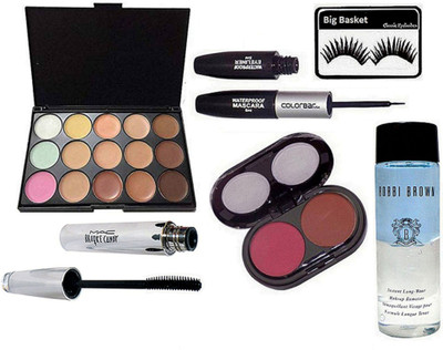 big Basket Eyelashes, Mac 15 Shades concealer Palette, 2 shades Blusher, Brooke Candy Mascara, Coloerbar 2in1 Mascara & Eyeliner, Bobbi Brown Instant Long Wear Makeup Remover(Set of 6)
big Basket Eyelashes, Mac 15 Shades concealer Palette, 2 shades Blusher, Brooke Candy Mascara, Coloerbar 2in1 Mascara & Eyeliner, Bobbi Brown Instant Long Wear Makeup Remover(Set of 6)