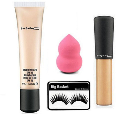 big basket Eyelashes, Mac Studio Sculpt SPF 15 Foundation & Mineralize Concealer & Sponge Puff(Set of 4)
big basket Eyelashes, Mac Studio Sculpt SPF 15 Foundation & Mineralize Concealer & Sponge Puff(Set of 4)