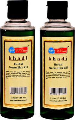 The khadi mart Neem oil pack off 2 Hair Oil(420 ml)