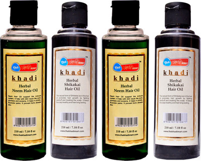 The khadi mart Neem Hair Oil - (2 Piece) + Shikakai Hair Oil - (2 Piece) - (Total Pack of 4) Hair Oil(840 ml)
The khadi mart Neem Hair Oil - (2 Piece) + Shikakai Hair Oil - (2 Piece) - (Total Pack of 4) Hair Oil(840 ml)