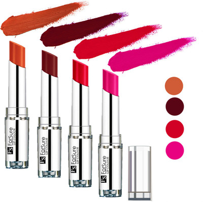 Forsure Wine,Ruby Red,Rose Pink,Brick Nude Silky & Soft Touch VELVET MATTE LIPSTICK(Wine,Ruby Red,Rose Pink,Brick Nude, 16 g)