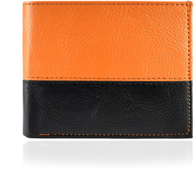 Shockyfi Men Casual Tan, Black Artificial Leather Wallet(3 Card Slots)
