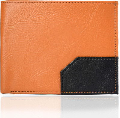 Huntsman Men Casual Tan, Black Artificial Leather Wallet(3 Card Slots)