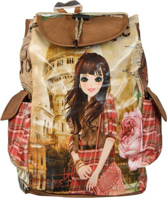 Adine AD_1040_Brown 2.5 L Backpack(Beige)
