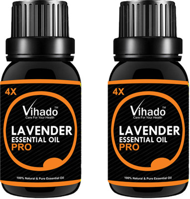 VIHADO Lavender 100% Pure Essential Oil 4X PRO (20 ML) (Pack of 2)(20 ml)