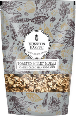 Monsoon Harvest Toasted Millet Muesli, Roasted Cacao Bean and Raisin, 250g(250 g, Pouch)