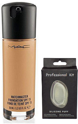 Professional kit Silicon Puff With Mac Matchmaster Foundation(Set of 2)