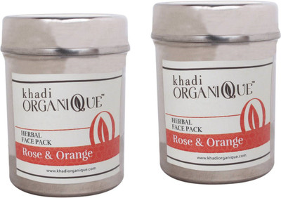 Khadi Organique KhadiOrganique Rose & Orange face pack - Pack of 2(100 g)