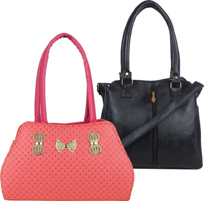 Fillincart Shoulder Bag(Pink, Black), Black;pink