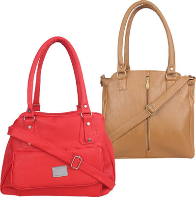 Element Cart Shoulder Bag(Red, Brown), Brown;red