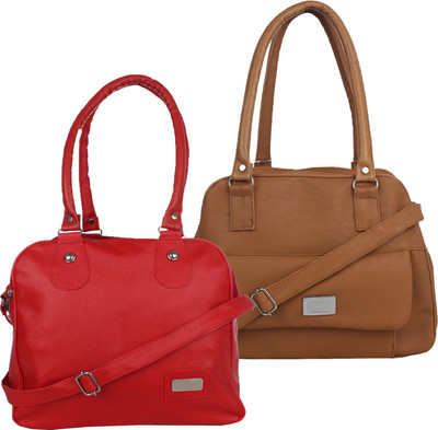 Element Cart Hand-held Bag(Red, Brown), Brown;red