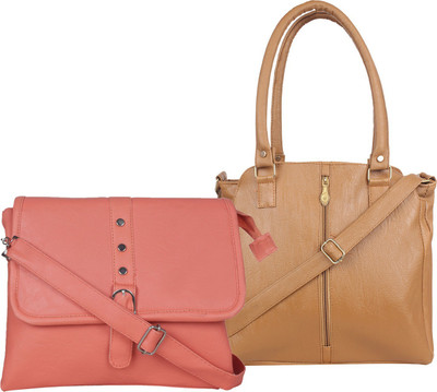 Element Cart Shoulder Bag(Tan, Pink), Pink;tan