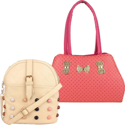 Fillincart Sling Bag(Pink, Beige), Beige;pink