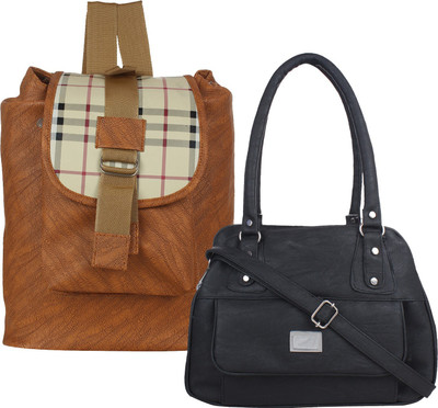 Fillincart Shoulder Bag(Brown, Black), Black;brown